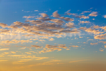 clouds and orange sky,Sunset sky background 