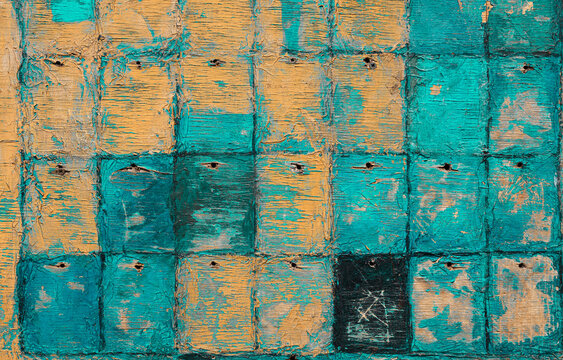 Abstract yellow and teal background