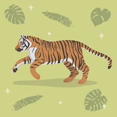 vector illustration with a tiger