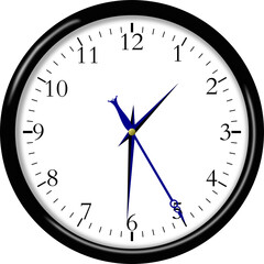 wall clock isolated on white background