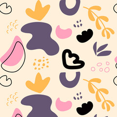 Hand drawn pattern background with abstract shape.