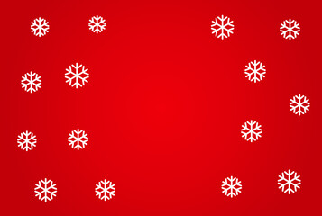 White snowflakes on red background.