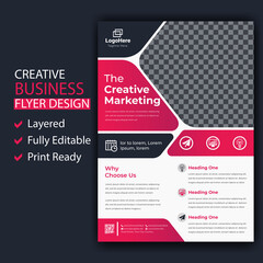 Abstract a4 business brochure flyer design layout template, blur background, Template vector design for Magazine, Poster, Corporate Presentation, Portfolio, Flyer infographic, layout modern in pink