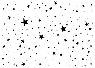 Fireworks star random source stream.  Falling Star. Stars on a white background.