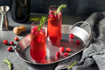 Boozy Holiday Cranberry Champagne Poinsettia Cocktail