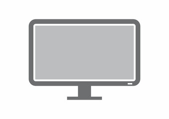Modern LED computer monitor on white background, vector illustration.
