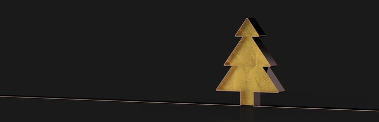 merry christmas card modern 3d minimal tree