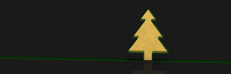 abstract christmas tree ribbon ball 3d rendering