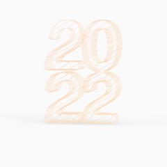 Obraz premium year 2022 in numbers 3d modern