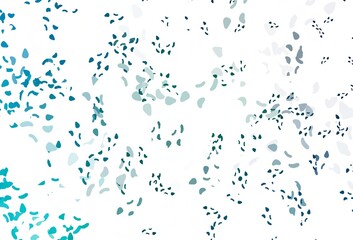 Light blue, green vector template with memphis shapes.