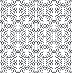 Seamless traditional Japanese ornament Kumiko.Black color lines.