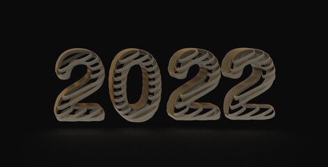 year 2022 in numbers 3d modern