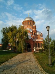 Ancient historical building of orthodox church cathedral in Russia, Ukraine, Belorus, Slavic people...