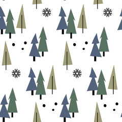 Obraz premium Seamless winter vector pattern christmas trees