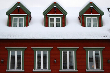 Fototapeta na wymiar Red house in Tromsø, Norway