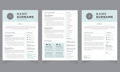 Modern Resume Print template Geyser Accents