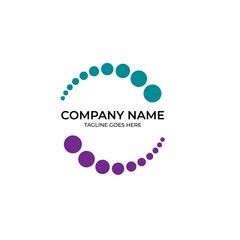 Abstract vector illustration depicting colored circles on a white background. Logo - vector template