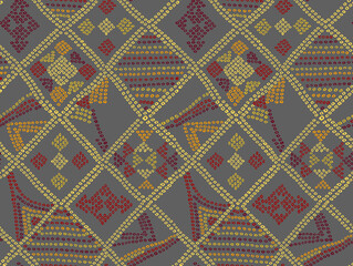 Indian bandhej sari digital print design