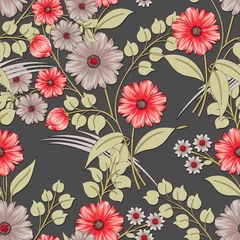 Foto op Plexiglas anti-reflex digital textile print flower floral seamless design for wallpaper, graphic , fabric © Vinayaka7