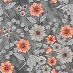 Fototapeten digital textile print flower floral seamless design for wallpaper, graphic , fabric © Vinayaka7