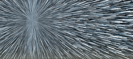 Abstract time-warp illustration, motion speed of light lines