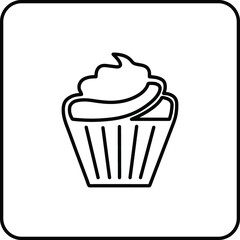 Outline tasty bakery icon. Cake element. Thin line object for web and mobile. Vector flat design. Sweet cookies