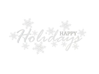 Obraz na płótnie Canvas Happy holidays text on white background abstract card snowflakes winter 