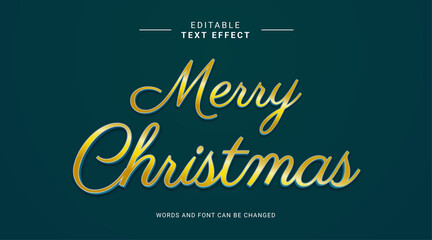 Merry Christmas text effect editable modern style color