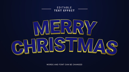 Fototapeta na wymiar Merry Christmas text effect editable modern style color