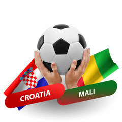 Soccer football competition match, national teams croatia vs mali