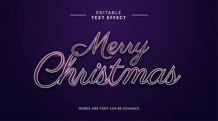 Merry Christmas text effect editable modern style color