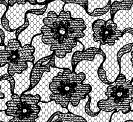 Seamless Pattern with Lacy Floral Ornament. Vector Illustration.
