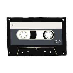 カセットテープ黒白