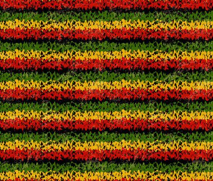 Seamless Pattern. Striped Texture of Rasta Flag Colors. Vector Illustration.