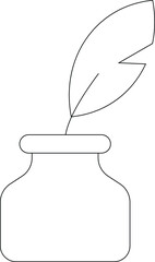 copy writing icons inkwell and feather pen
