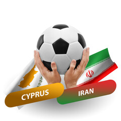 Soccer football competition match, national teams cyprus vs iran