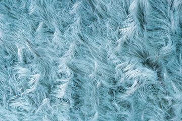 Trendy artificial fur texture. Fur pattern top view. Blue fur background. Texture of blue shaggy...