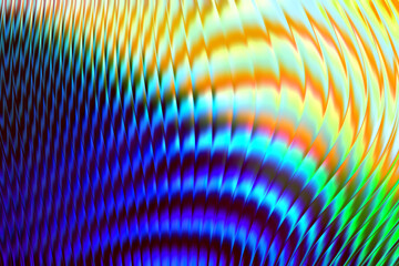 Holographic colorful neon background. Wallpaper glass pattern hologram abstract gradient