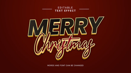 Merry Christmas text effect editable modern style color