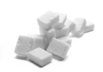 Sugar cubes isolated on white background