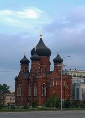 Ancient historical building of orthodox church cathedral in Russia, Ukraine, Belorus, Slavic people faith and beleifs in Christianity Tula