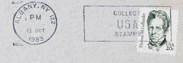 briefmarke stamp vintage retro alt old gestempelt used frankiert cancel usa amerika america albany...