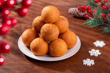 Traditional Colombian buñuelo - Christmas atmosphere.