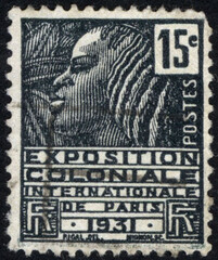 Postage stamps of the France. Stamp printed in the France. Stamp printed by France.