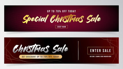 Christmas sale ads banner design template