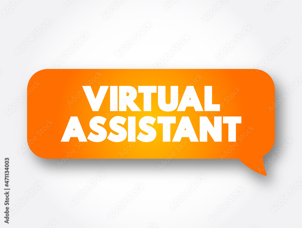 Poster virtual assistant text message bubble, concept background