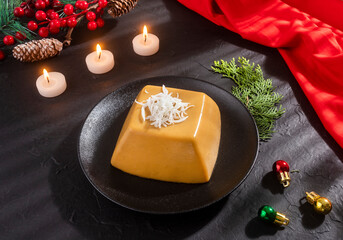 Colombian dessert natilla traditionally served during Christmas