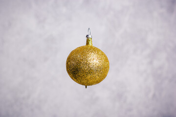 christmas sphere floating with gray background