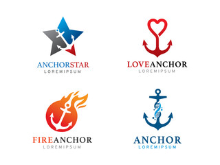 anchor logo symbol or icon template