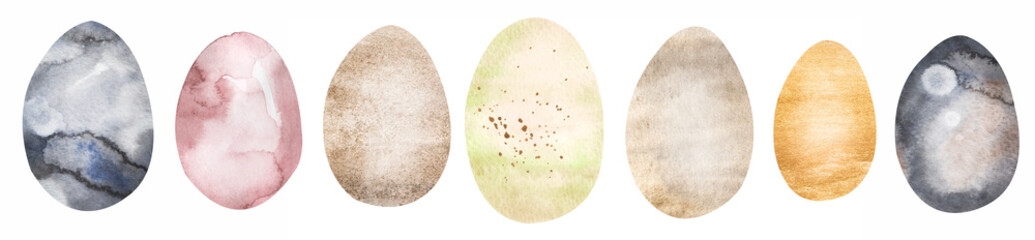 Watercolor Abstract Easter Egg Clipart set, Bird eggs illustration, Spring Festive Graphics art, Chicken egg clip art, Scrapbooking, Religious print, card